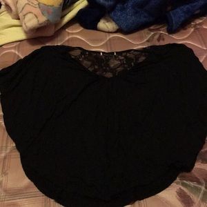 Black blouse with lace back